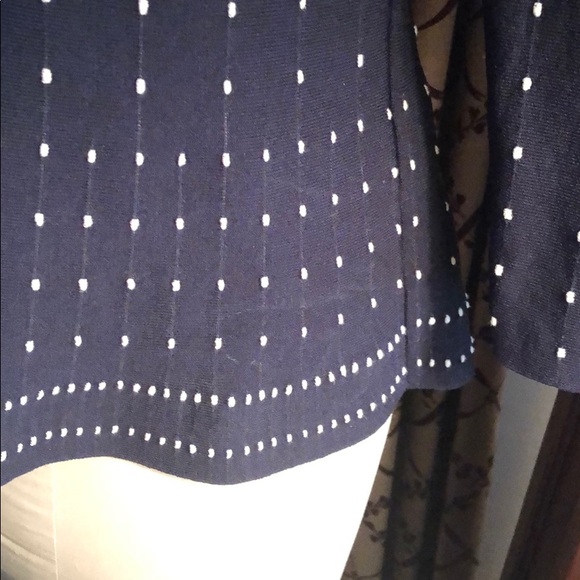 Talbots navy blue peplum knitted top - Picture 2 of 3